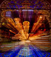 Vitrail Marie au temple